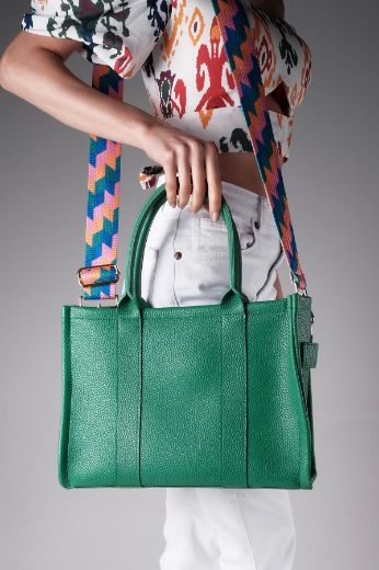 C102 Tote Bag Çanta  Günlük Çanta Kadın Şık Çanta   YEŞİL DERİ resmi