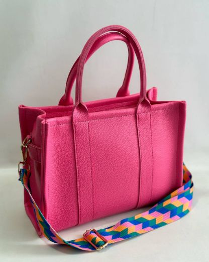 C102 Tote Bag Çanta  Günlük Çanta Kadın Şık Çanta   PEMBE DERİ resmi