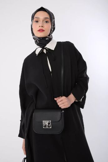 C104 Kadın Çanta Günlük Çanta Kadın Şık Çanta   SİYAH DERİ resmi