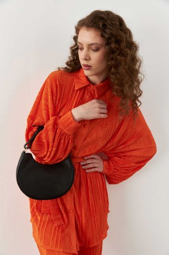 C105 Kadın Çanta Günlük Çanta Clutch Kadın Çanta   SİYAH DERİ resmi