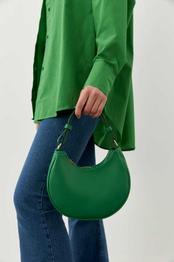 C105 Kadın Çanta Günlük Çanta Clutch Kadın Çanta   YEŞİL DERİ resmi