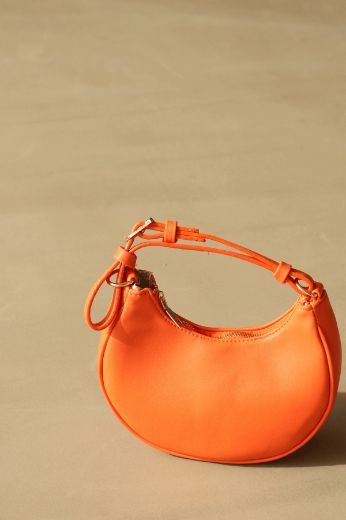 C105 Kadın Çanta Günlük Çanta Clutch Kadın Çanta   TURUNCU DERİ resmi