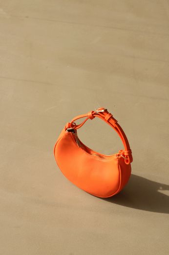 C105 Kadın Çanta Günlük Çanta Clutch Kadın Çanta   TURUNCU DERİ resmi