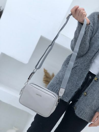 C063 Kadın Çanta Günlük Omuz Çanta Çapraz Elçanta   Gri resmi