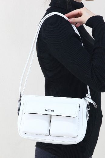 C067 Kadın Çanta Günlük Omuz Çanta Çapraz Elçanta   Beyaz resmi
