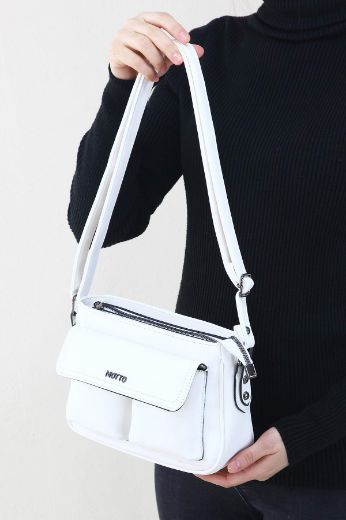 C067 Kadın Çanta Günlük Omuz Çanta Çapraz Elçanta   Beyaz resmi