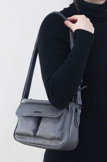 C067 Kadın Çanta Günlük Omuz Çanta Çapraz Elçanta   Platin  resmi
