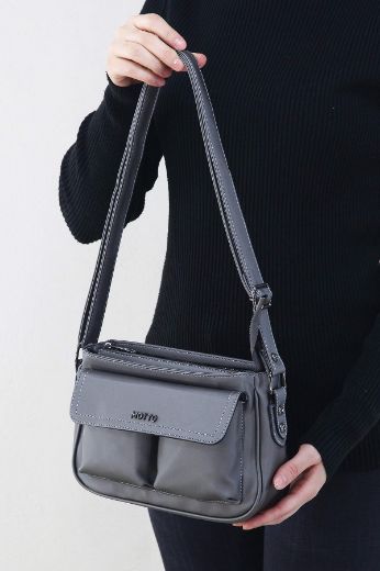 C067 Kadın Çanta Günlük Omuz Çanta Çapraz Elçanta   Platin  resmi