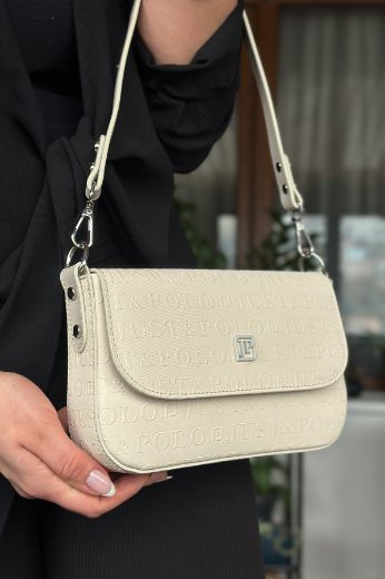 C114 Kadın Çanta Günlük Çanta Kol Çanta Omuz Çanta  GOFRAJ BEJ resmi